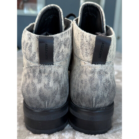 All Saints Franka Gray Leopard Print Suede Leather Hiker Boots Womens EU 41 NEW - Picture 4 of 7